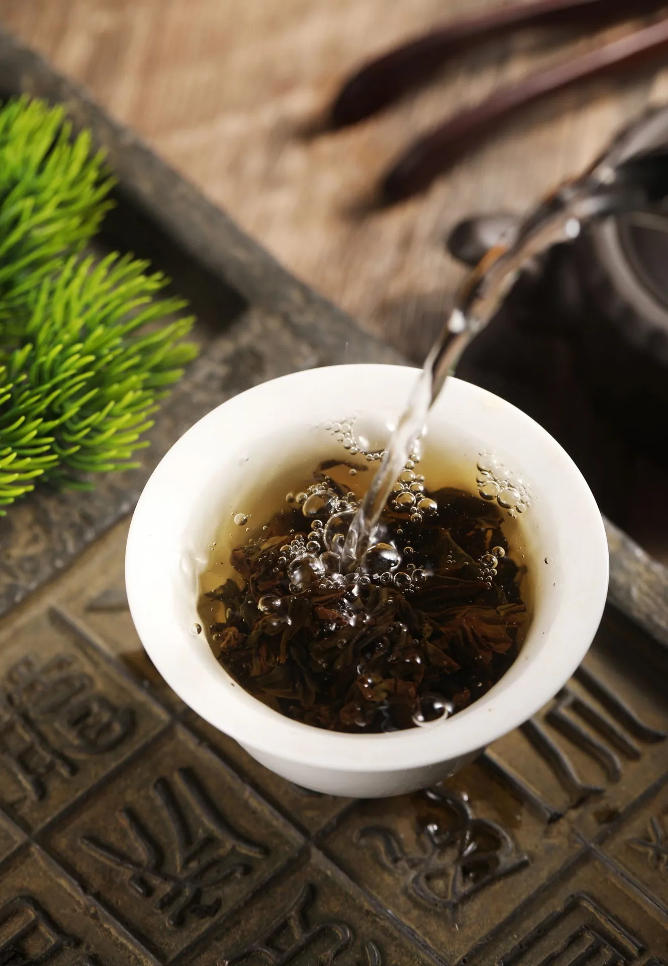老枞水仙 · 茶汤初注